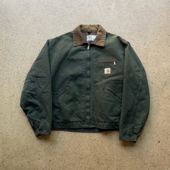 Vintage Rare Carhartt Olive JB0866 Blanket Lined Detroit Jacket - Picture 3 of 9